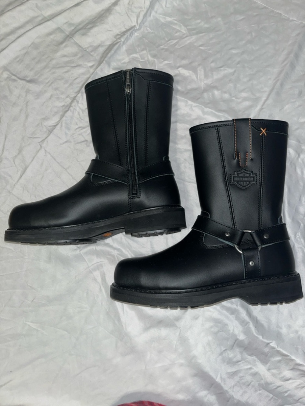 Harley Davidson Leather Steel Toe Riding Boots